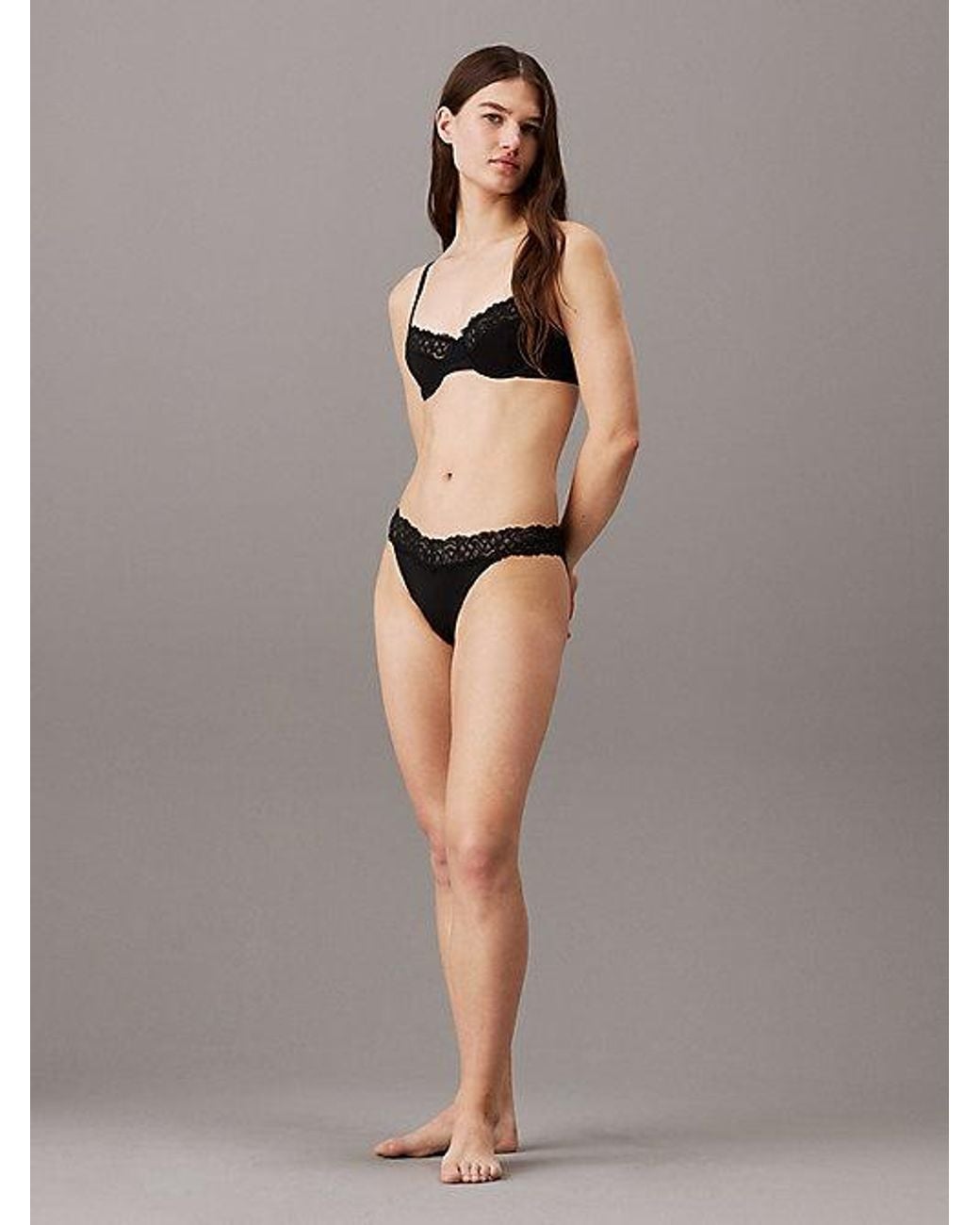 Calvin Klein Black Demi T-Shirt Bra Eternal Stretch Lace