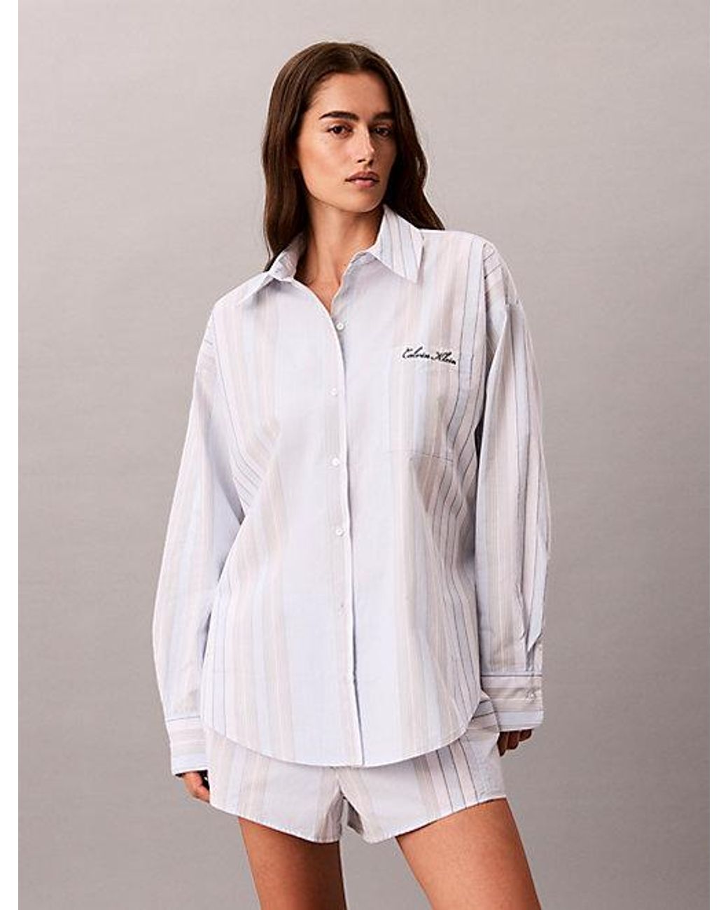 Calvin Klein Multicolor Pyjama Shirt Icon Cotton Poplin