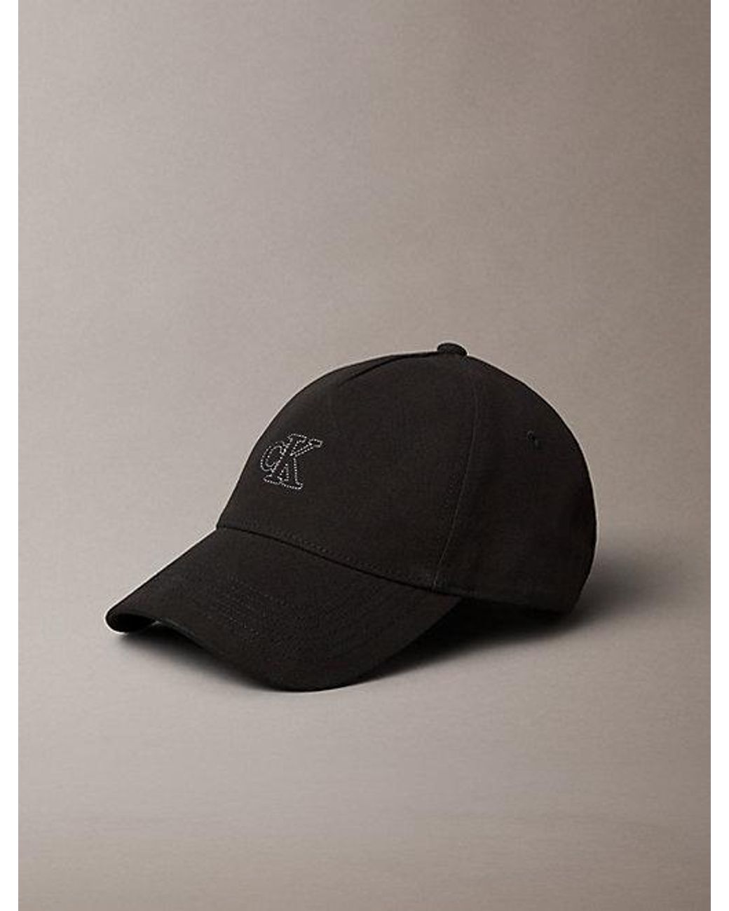 Calvin Klein Black Cotton Canvas Monogram Baseball Cap
