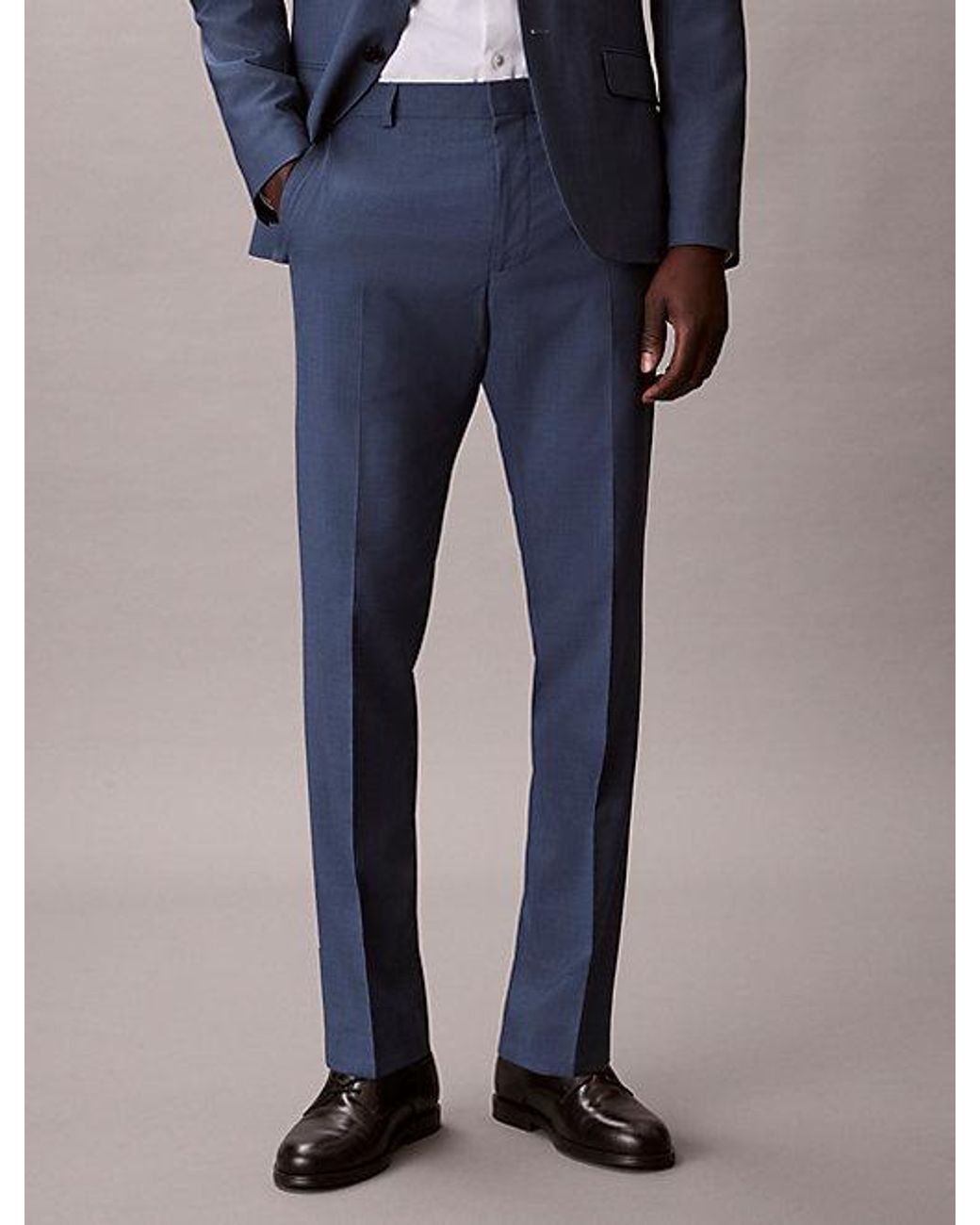 Calvin Klein Blue Houndstooth Slim Trousers for men