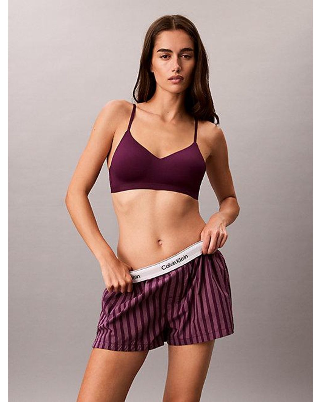 Calvin Klein Red Pyjama Shorts Icon Cotton Poplin