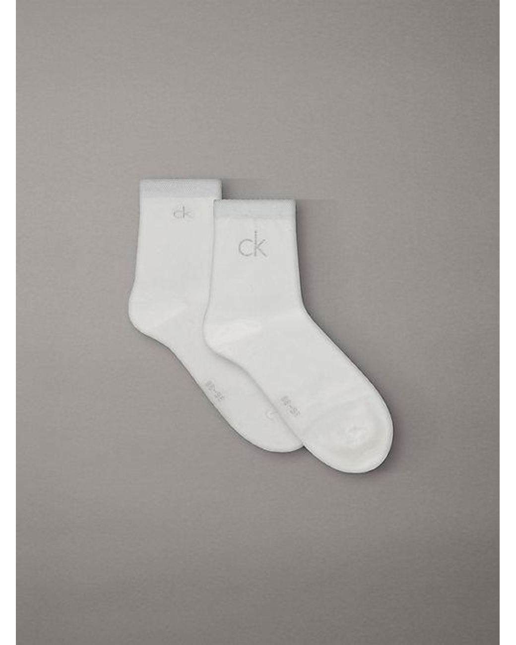 Calvin Klein Gray 2 Pack Soft Cotton Metallic Ankle Socks