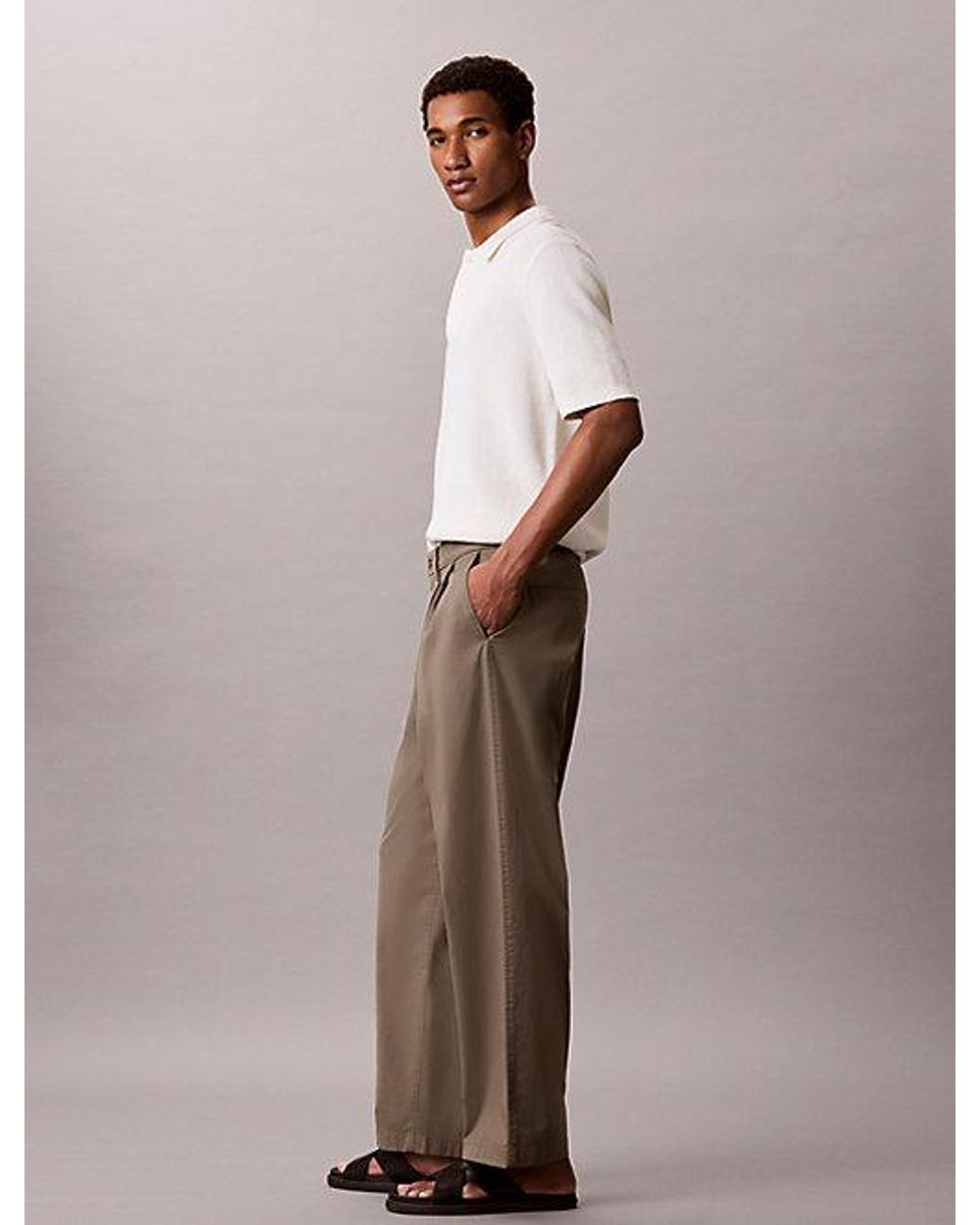 Calvin Klein Natural Jeans Comfort Cotton Relaxed Chino Trousers for men