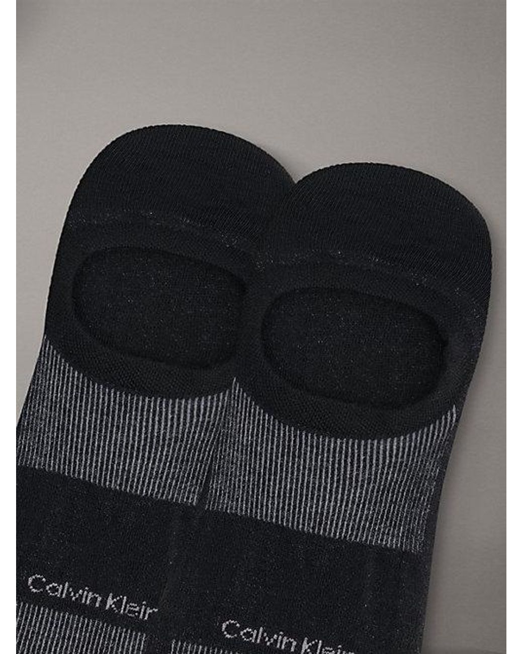 Calvin Klein Black 2 Pack Moisture-Wicking Invisible Socks for men