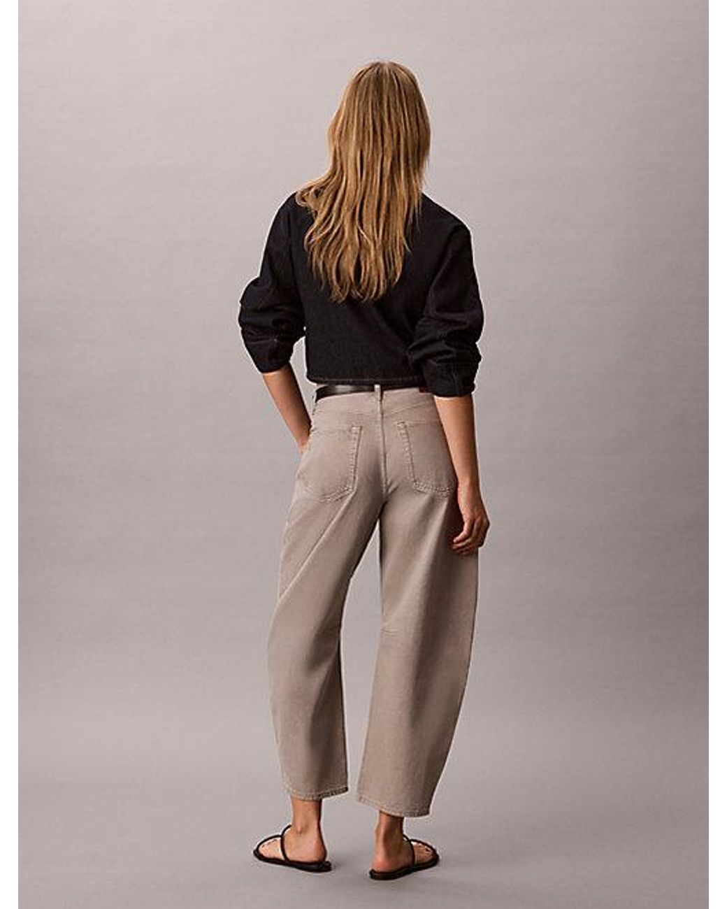 Calvin Klein Brown Jeans Cropped Barrel Jeans