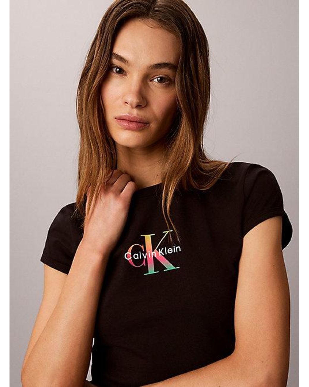 Calvin Klein Black Jeans Slim Monogram T-Shirt Pride