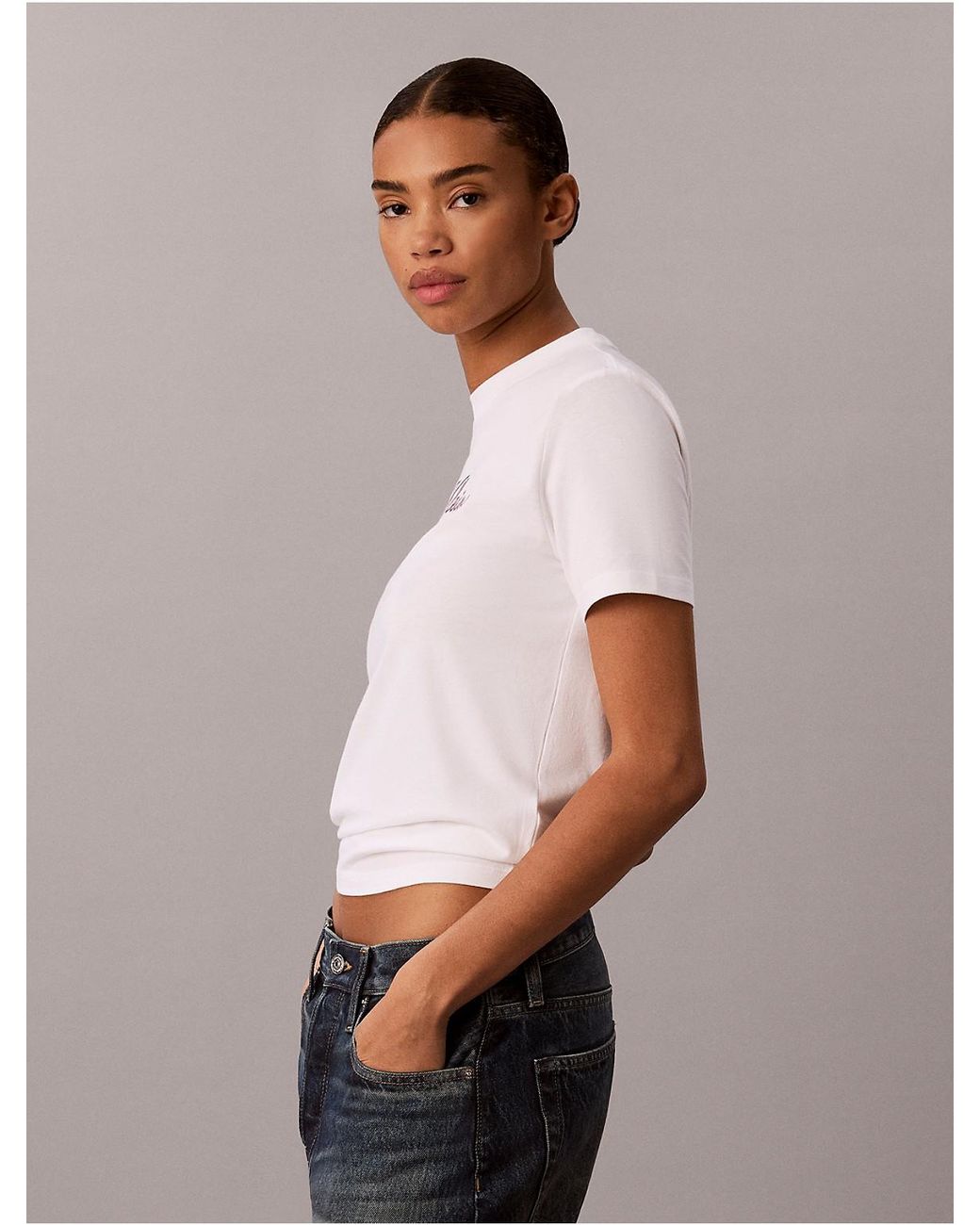 Calvin Klein Multicolor Calvin Klein Embroidered Script Logo Tee