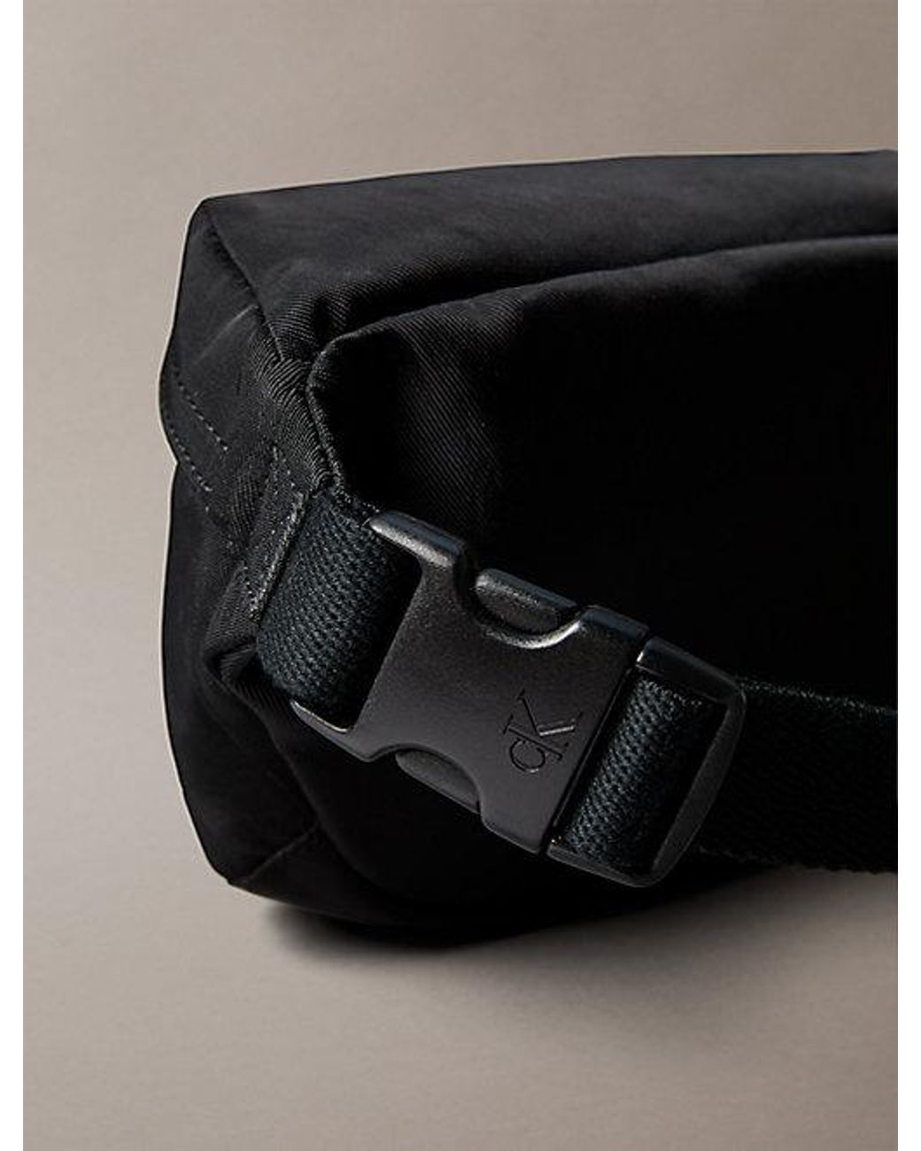 Calvin Klein Black Nylon Signature Logo Bum Bag for men