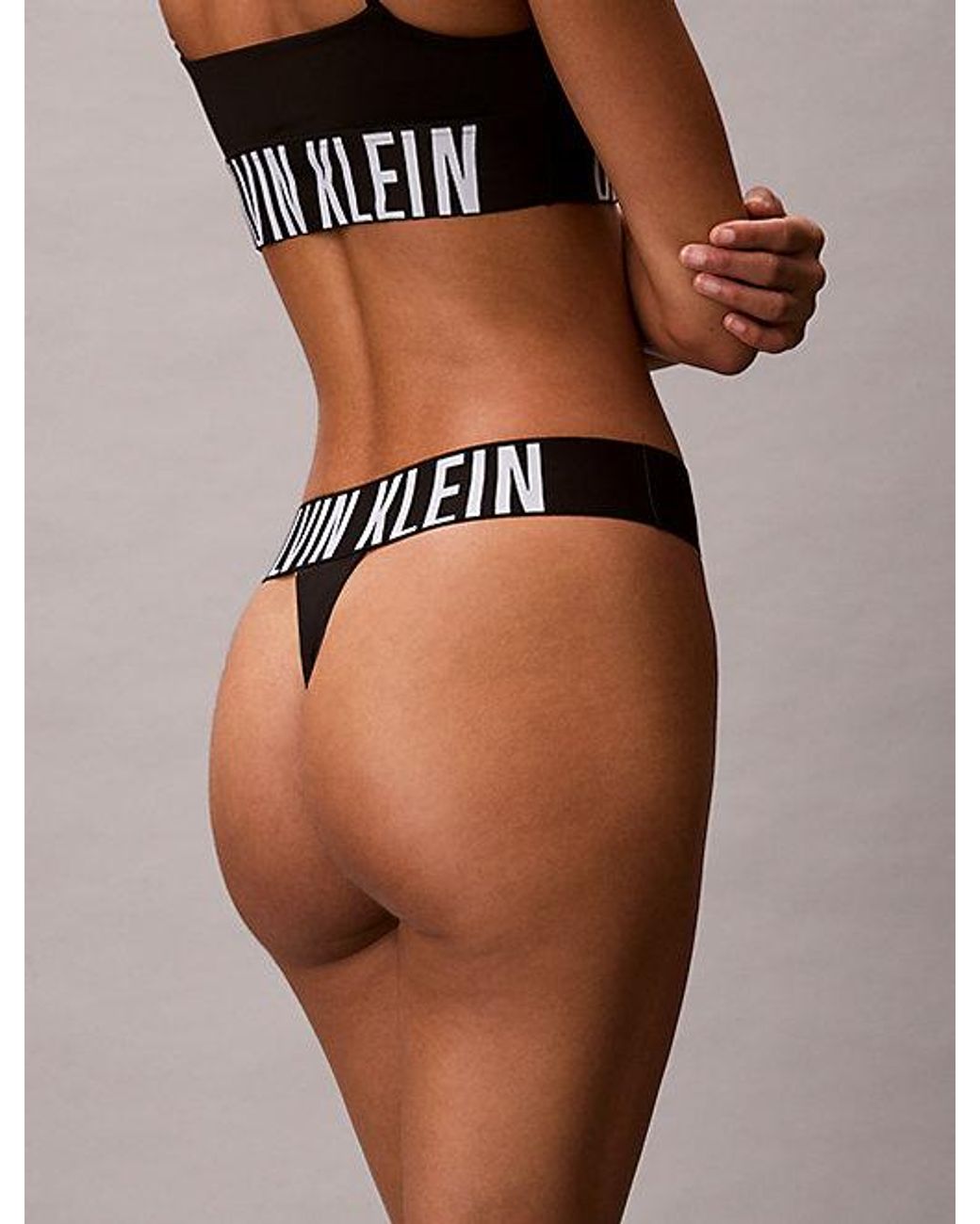 Calvin Klein Black High Leg Thong Intense Power Cooling