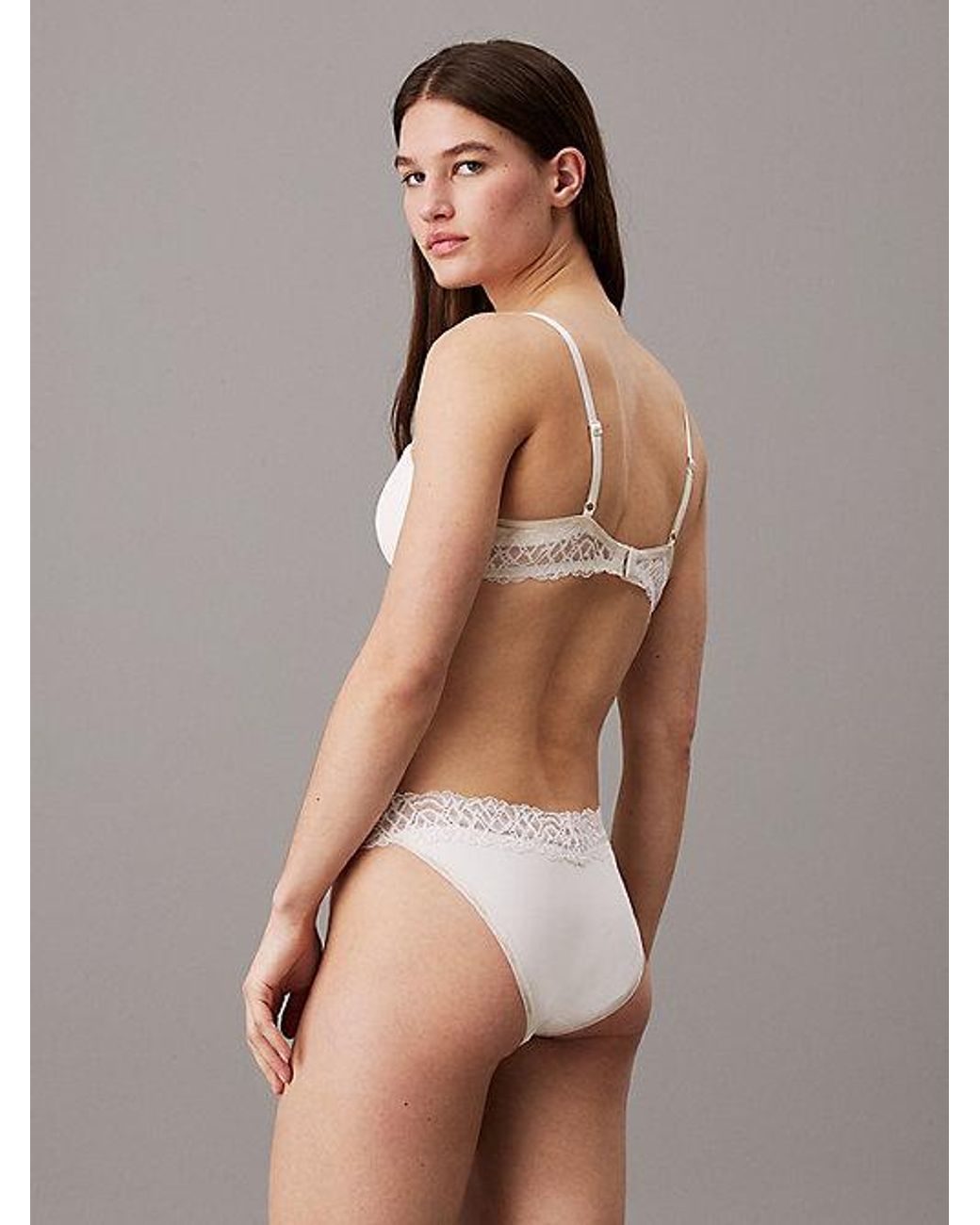 Calvin Klein Gray Balconette Bra Eternal Stretch Lace