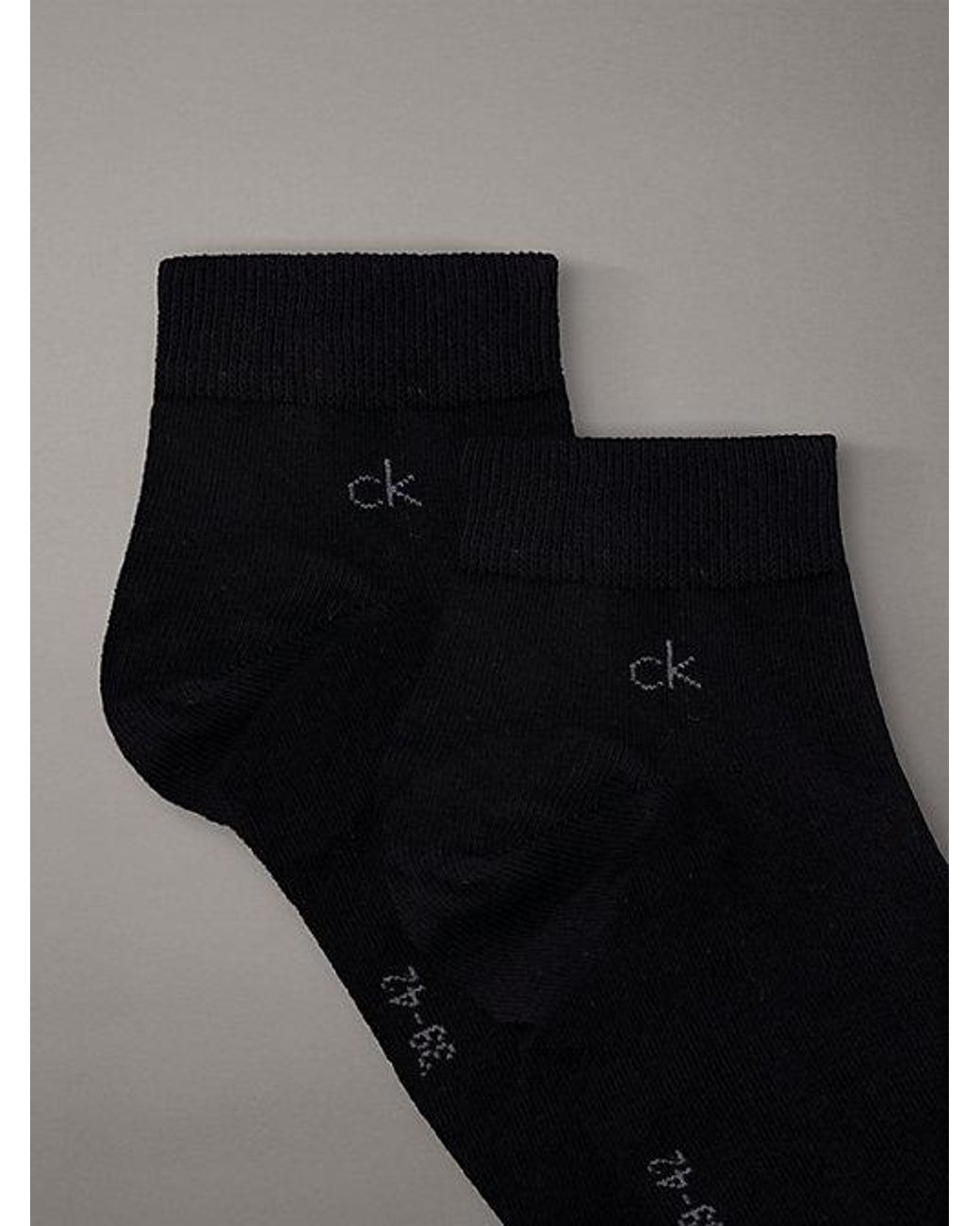 Calvin Klein Black 3 Pack Soft Cotton Stretch Ankle Socks for men
