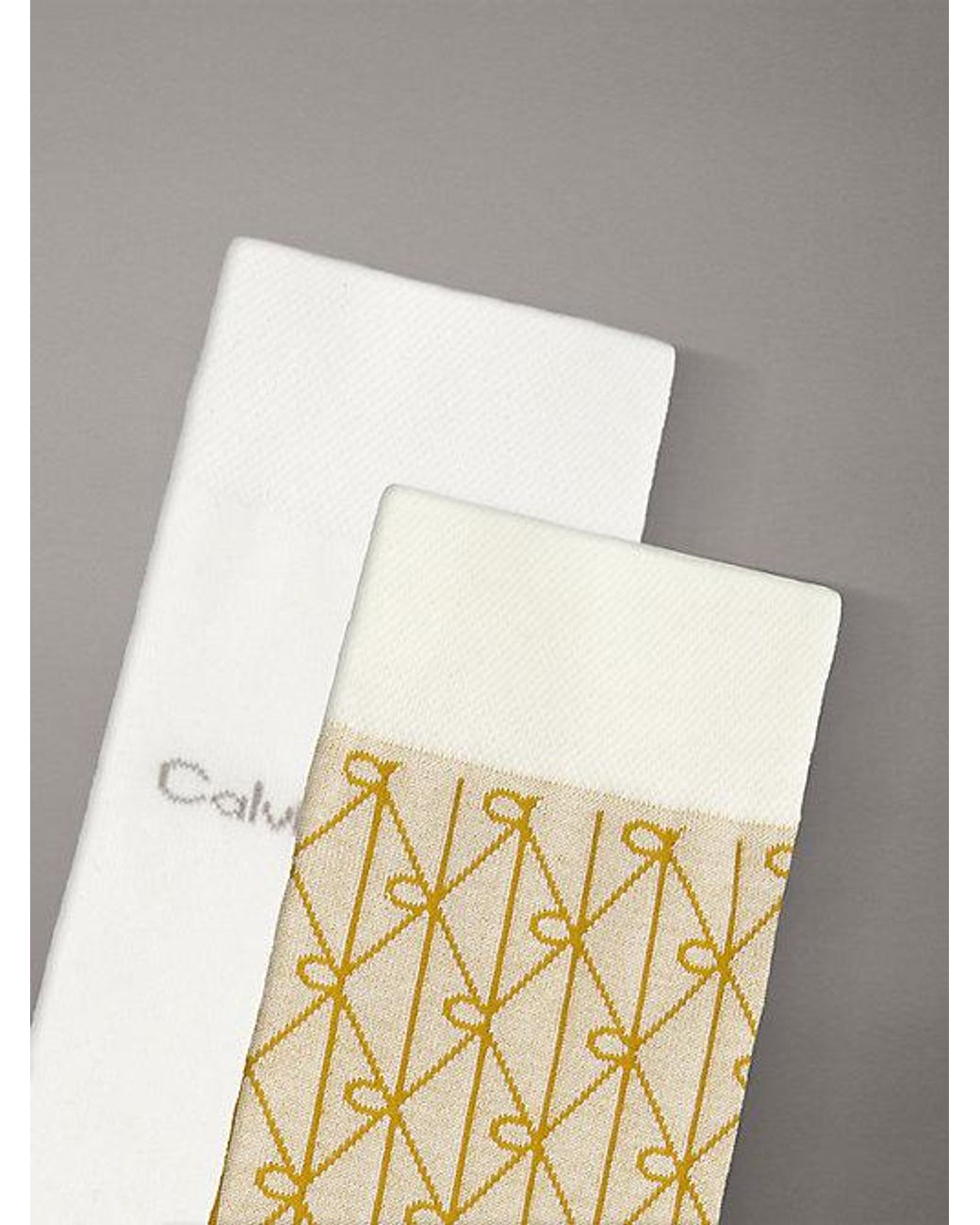 Calvin Klein Metallic 2 Pack Soft Cotton Stretch Crew Socks for men