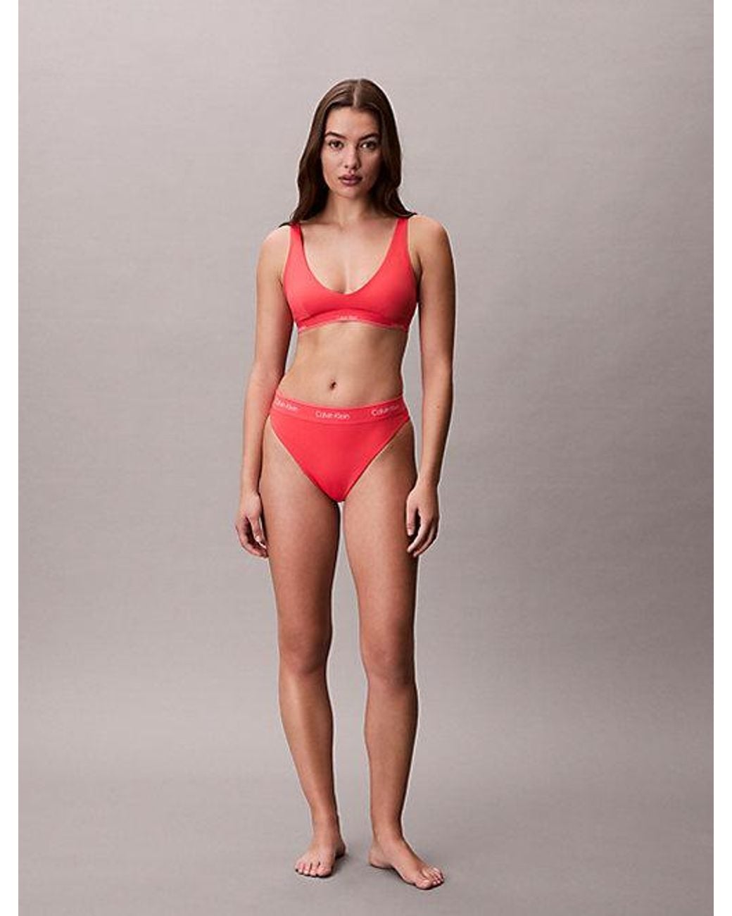 Calvin Klein Bralette Bikinitop in het Red
