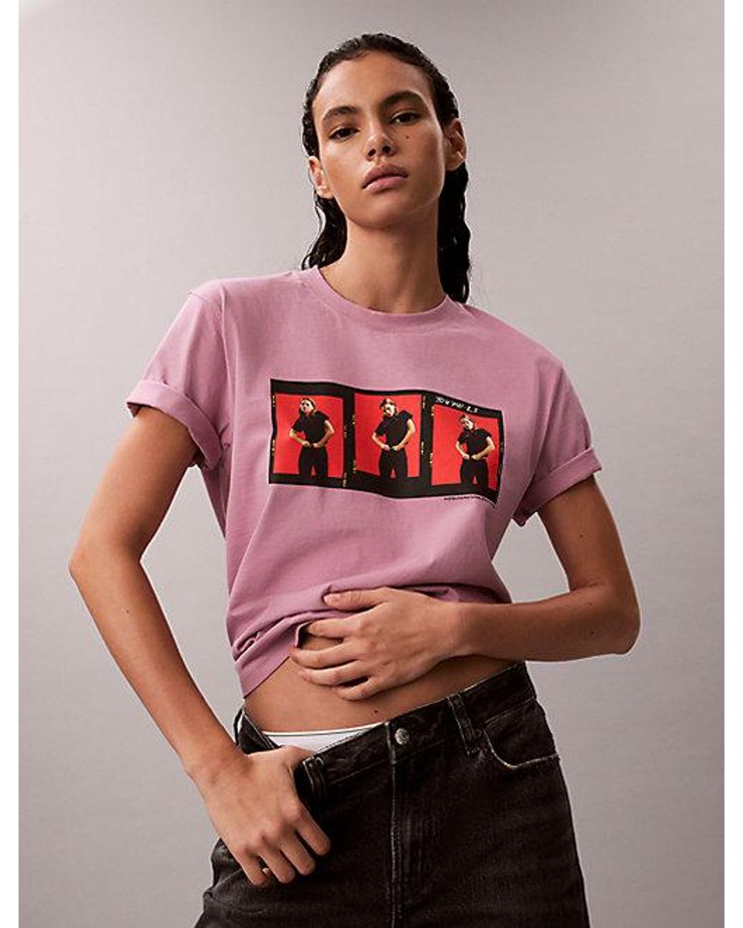 Calvin Klein Pink Kate Moss Graphic Boxy T-Shirt