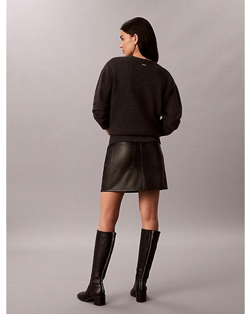Calvin Klein Brown Jeans Faux Leather Mini Skirt