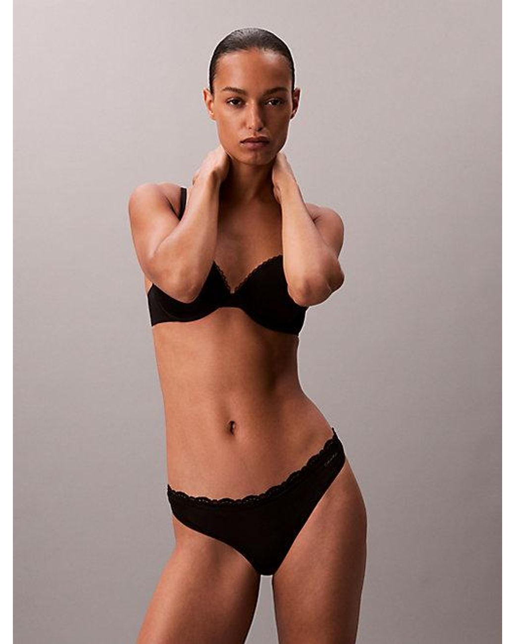 Calvin Klein String Met Lage Taille in het Black