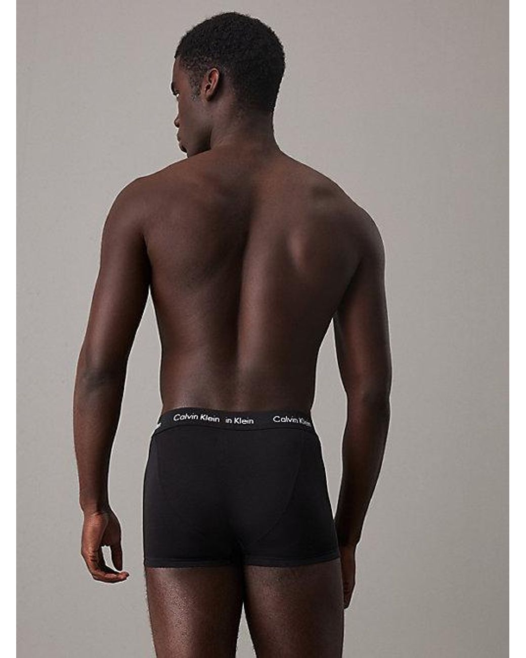 Calvin Klein Black 5 Pack Low Rise Trunks Cotton Stretch for men