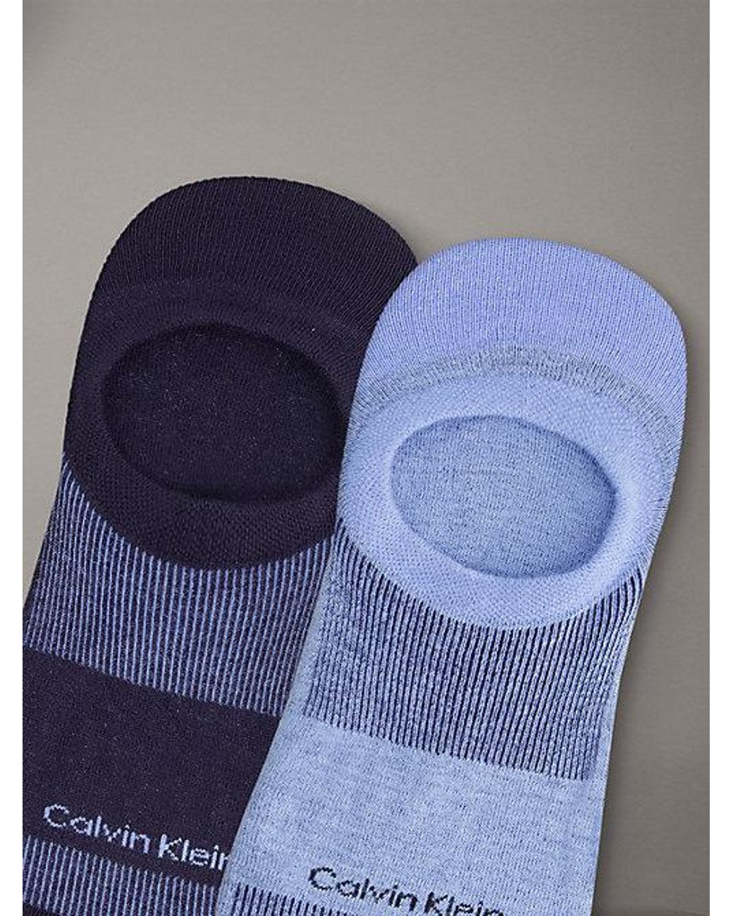 Calvin Klein Blue 2 Pack Moisture-Wicking Invisible Socks for men
