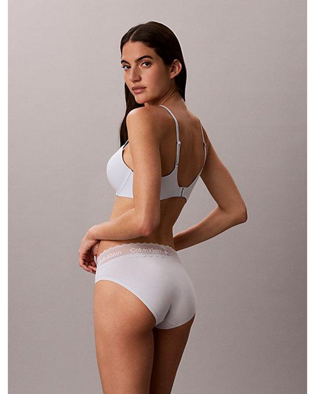 Calvin Klein Brown Bikini Briefs Cotton Lace