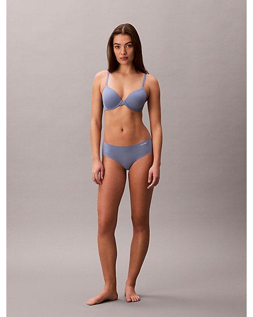 Calvin Klein Blue Hipster Panty Invisibles Microfibre Stretch