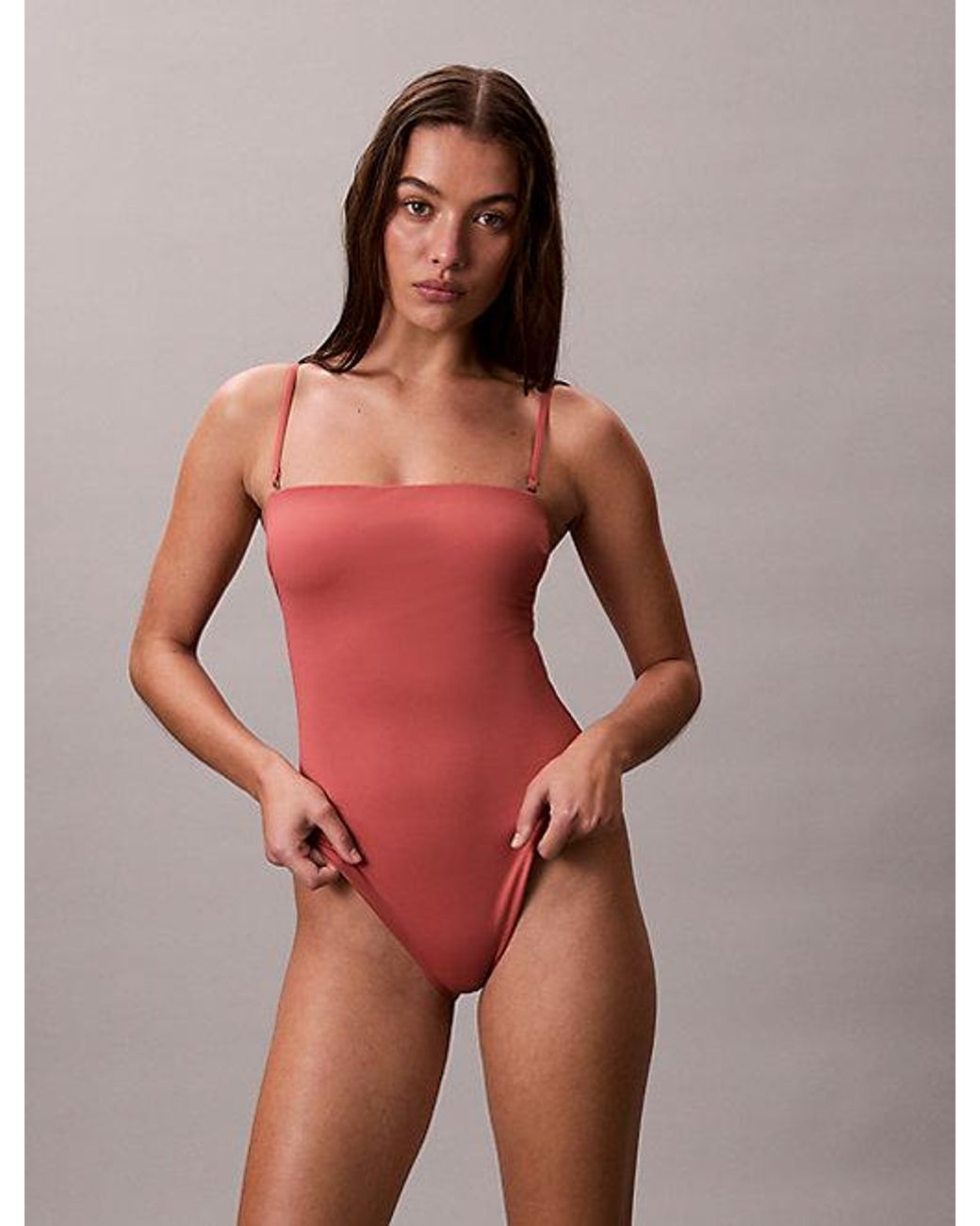Calvin Klein Pink Bandeau Swimsuit Essentials