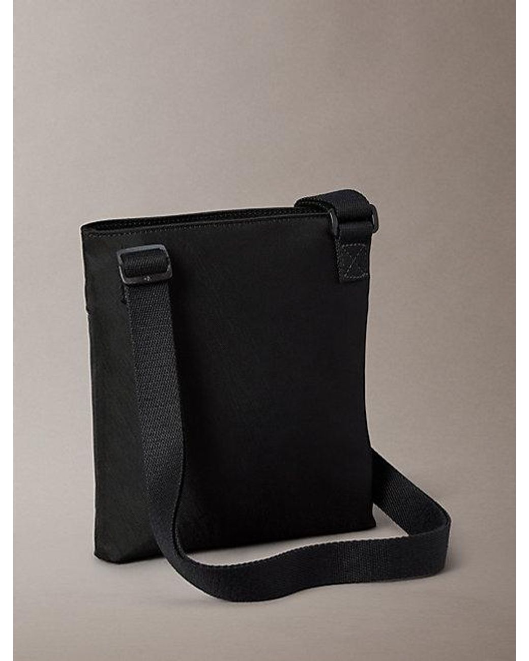 Calvin Klein Black Nylon Monogram Logo Flatpack for men