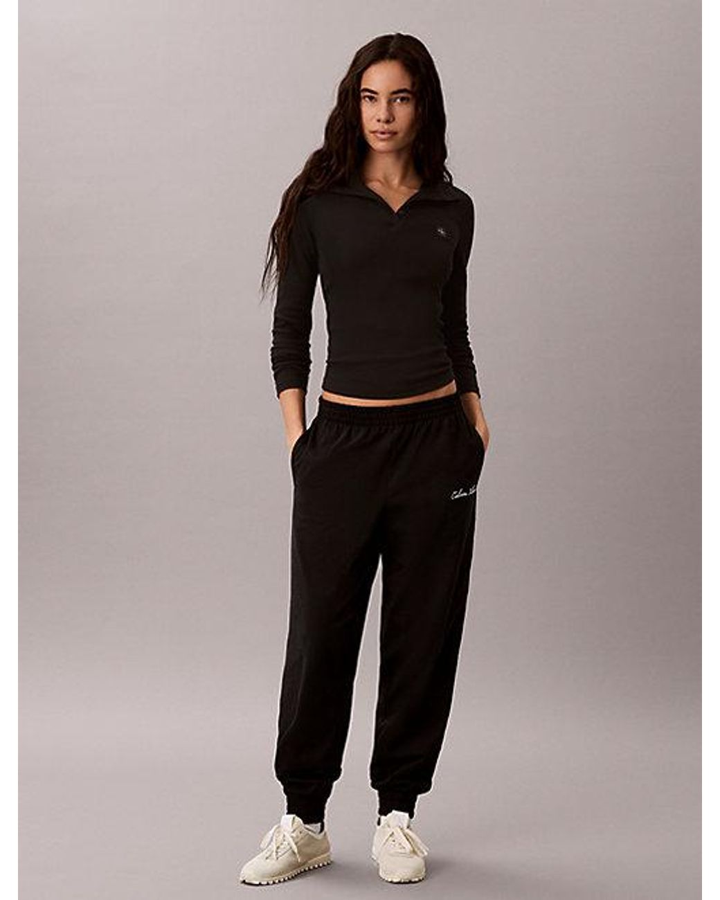 Calvin Klein Black Lounge Sweatpants Icon Cotton Jersey