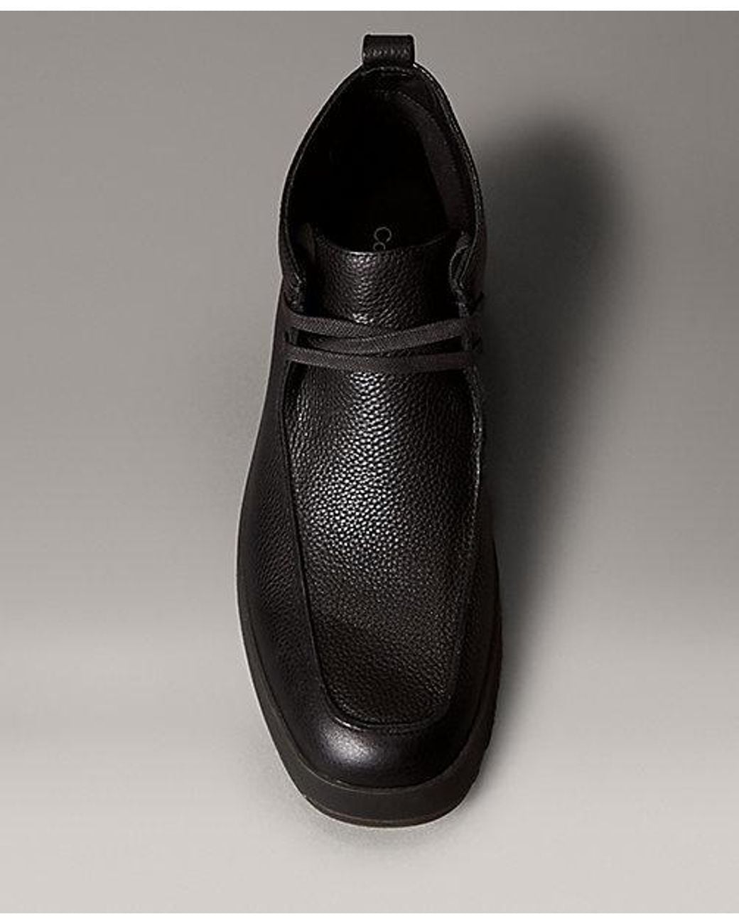 Calvin Klein Black Leather Hybrid Cupsole Chukka Boots for men