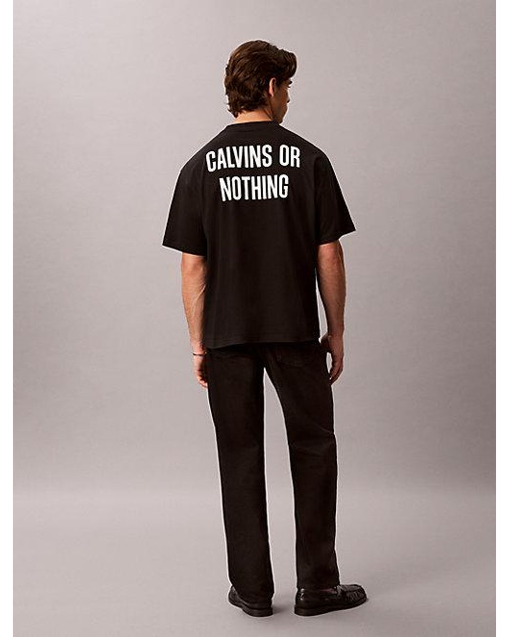Calvin Klein Black Jeans Relaxed Calvins Or Nothing Graphic T-Shirt for men