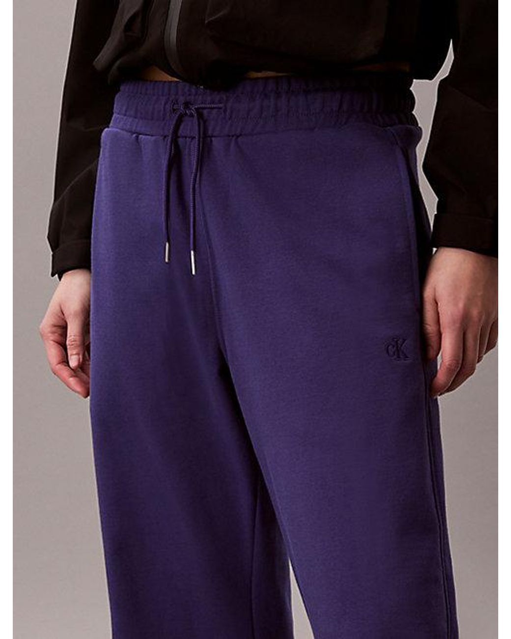 Calvin Klein Blue Jeans Cotton Terry Barrel Joggers