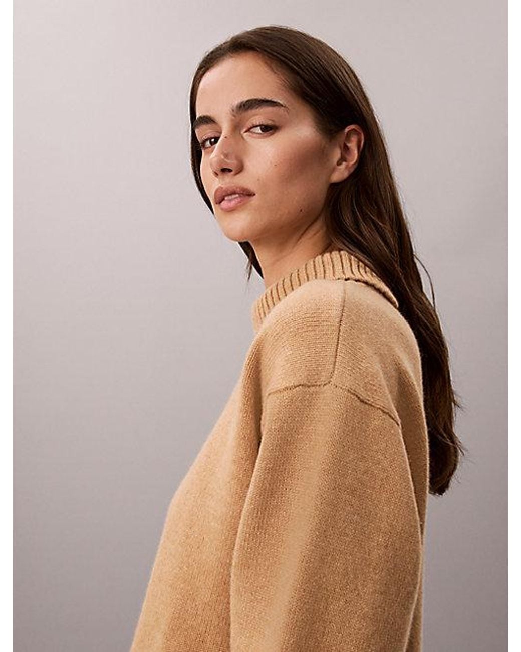 Calvin Klein Natural Wool Turtleneck Jumper