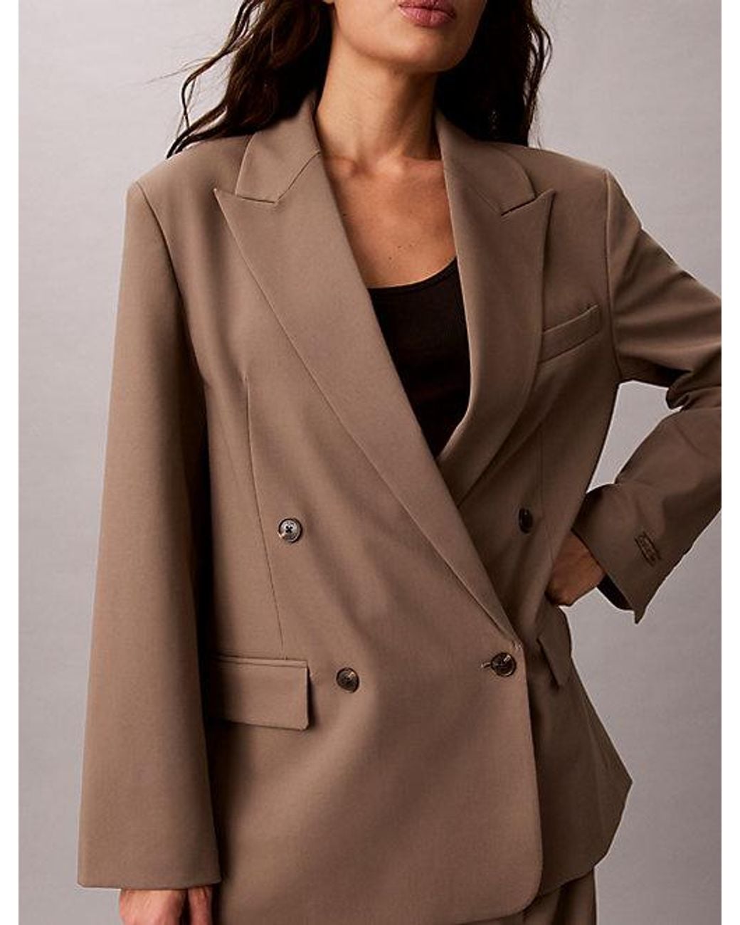 Calvin Klein Brown Jeans Classic Double Breasted Blazer