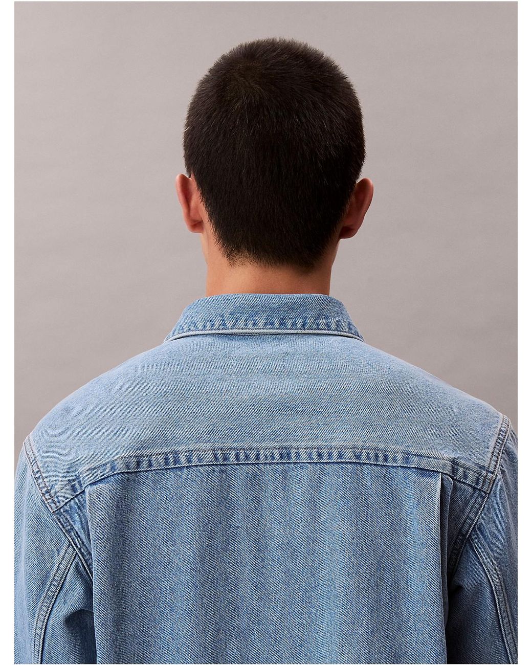 Calvin Klein Calvin Klein 90S Emblem Denim Overshirt in Blue for