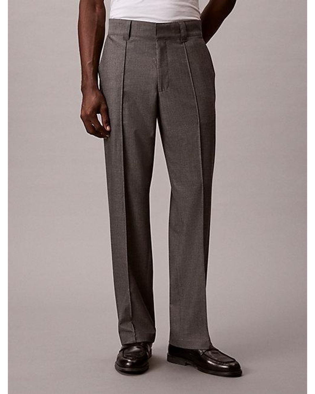 Calvin Klein Brown 90S Straight Viscose Blend Trousers for men
