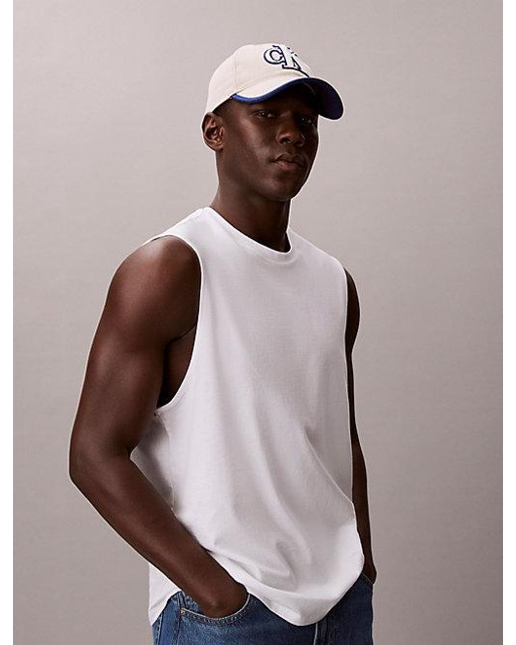 Calvin Klein Metallic Textured Monogram Baseball Cap for men