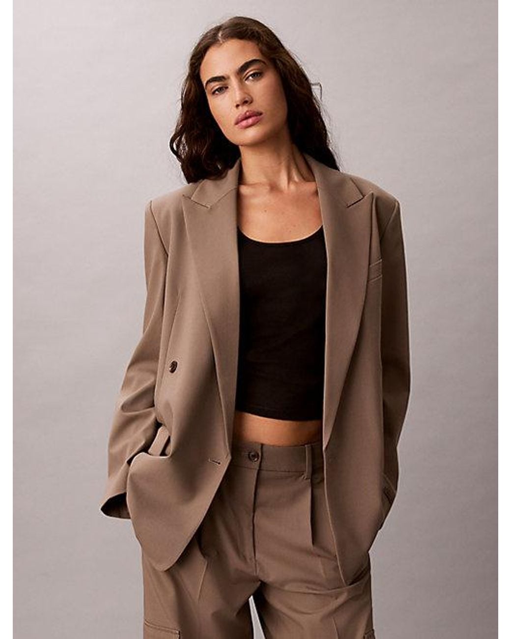 Calvin Klein Brown Jeans Classic Double Breasted Blazer
