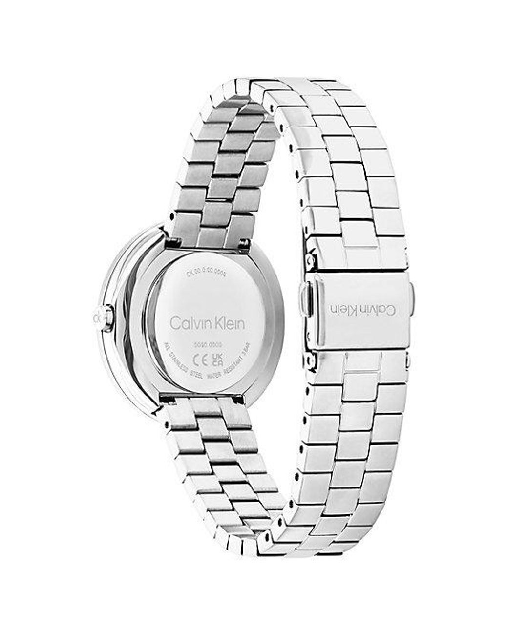Calvin Klein White Twisted Bezel Bracelet Watch