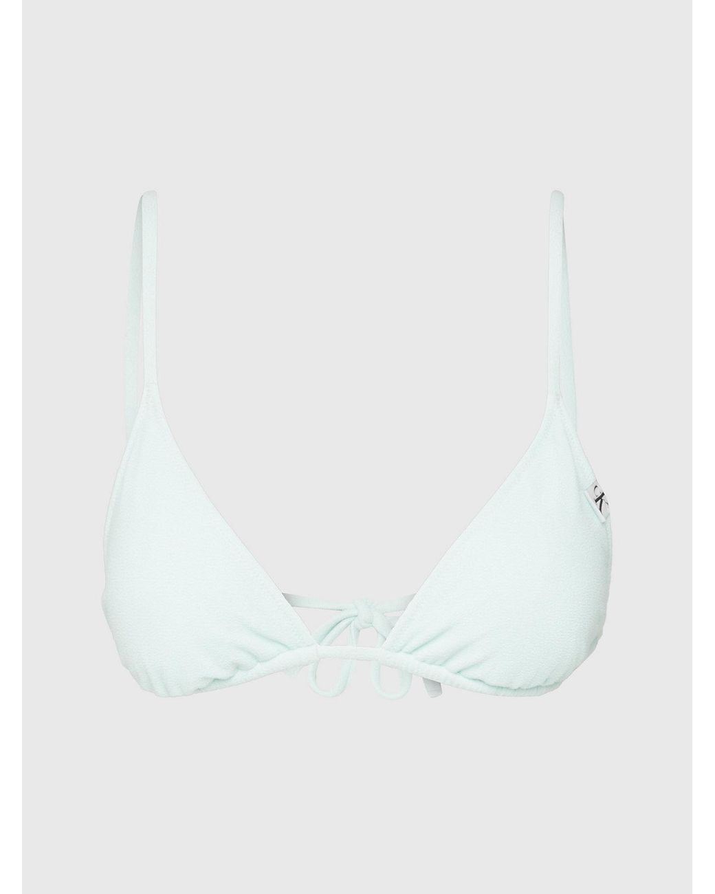 Calvin Klein Triangle Bikini Top - Ck Texture in White | Lyst UK
