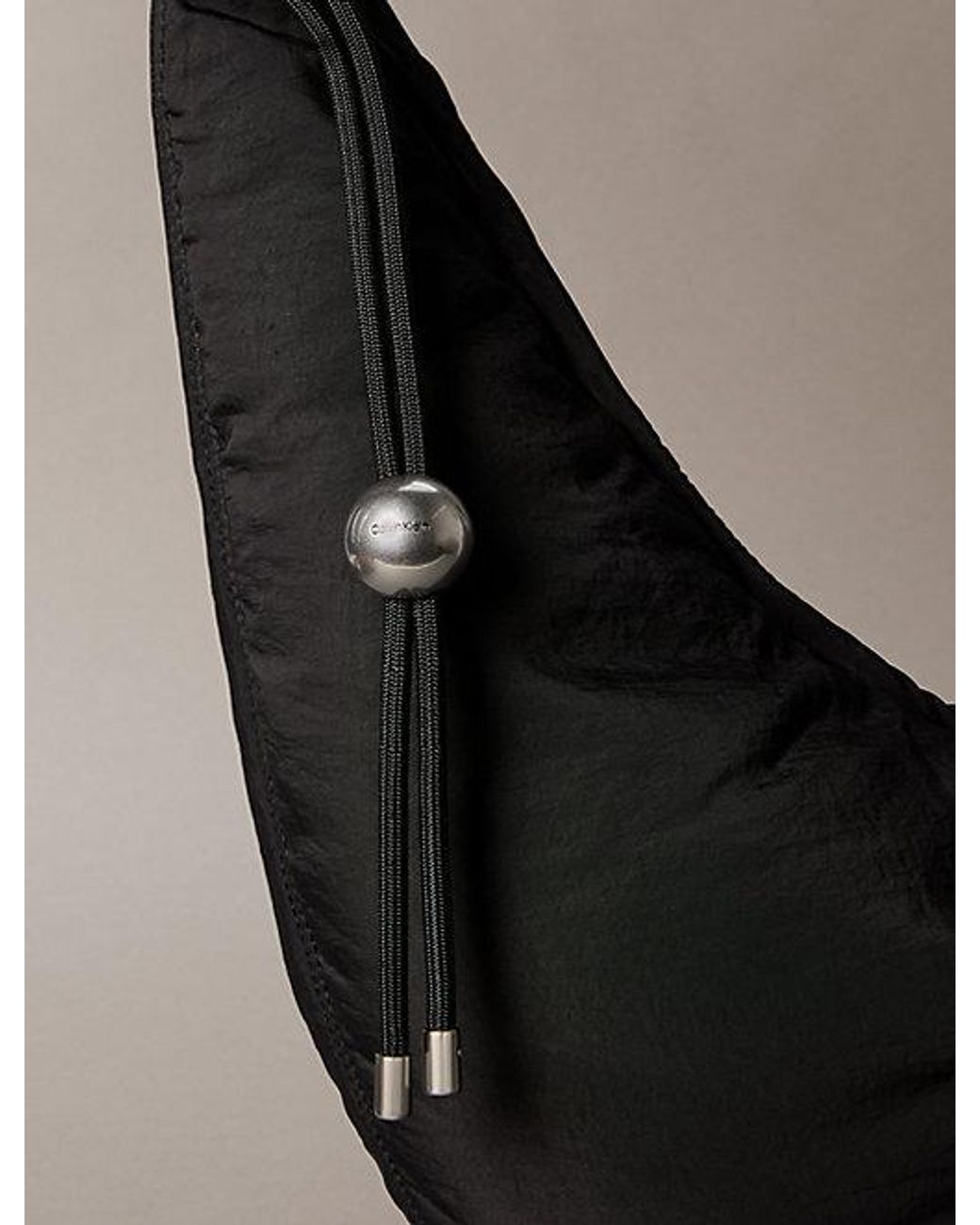 Calvin Klein Black Nylon Crescent Bag