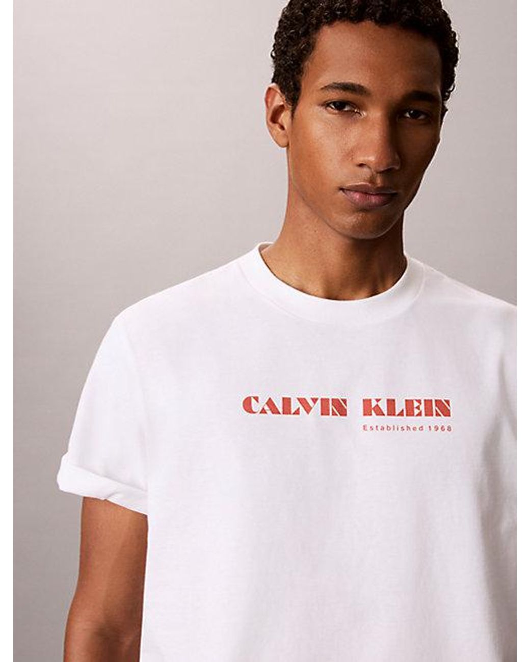 Calvin Klein Blue Jeans Relaxed Logo T-Shirt for men
