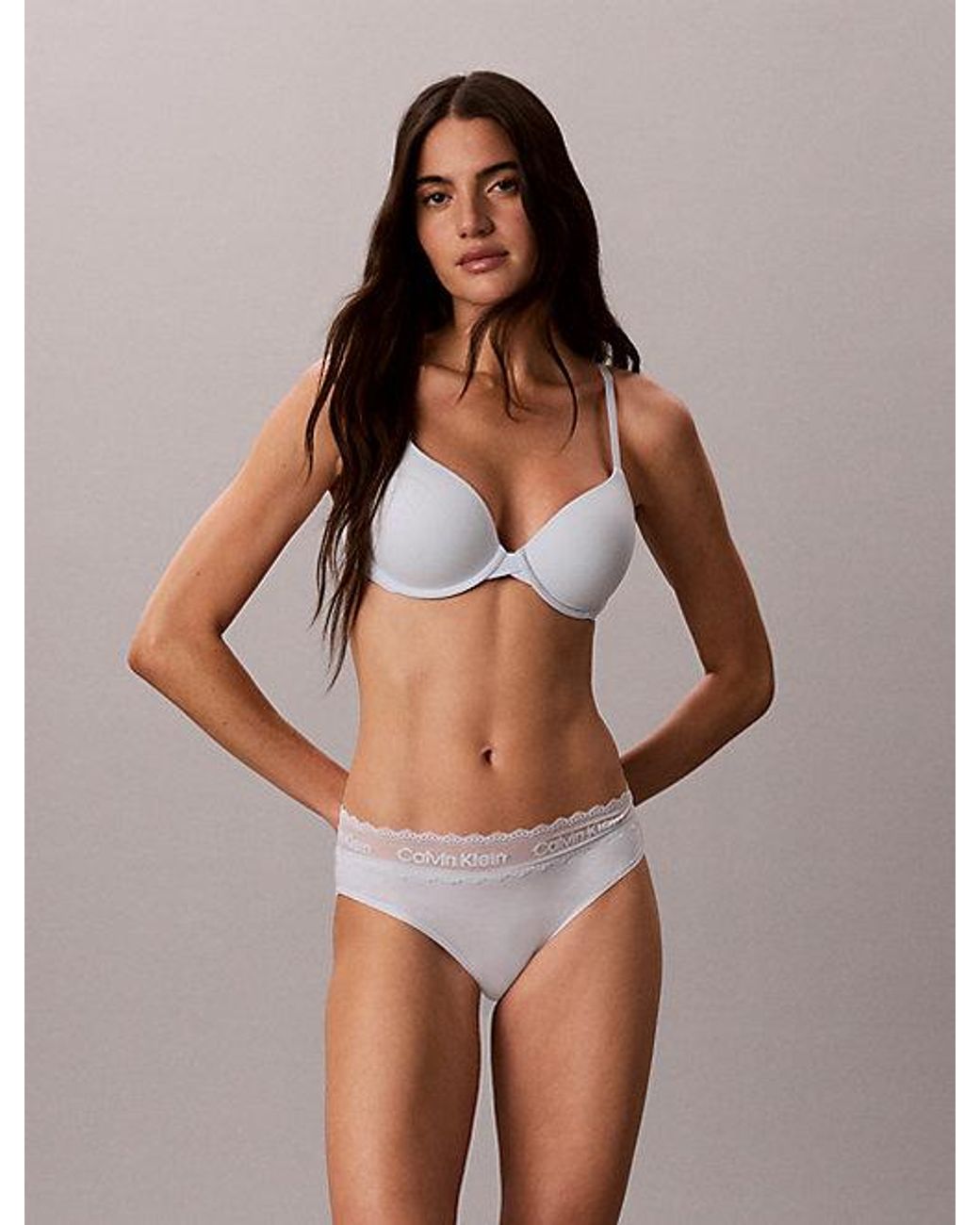 Calvin Klein Brown Bikini Briefs Cotton Lace