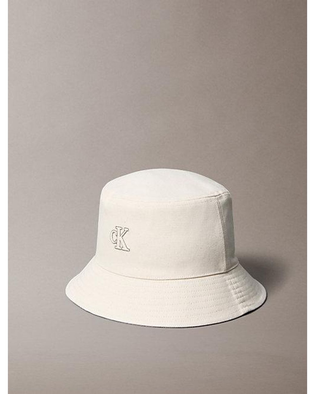 Calvin Klein Natural Canvas Signature Logo Bucket Hat