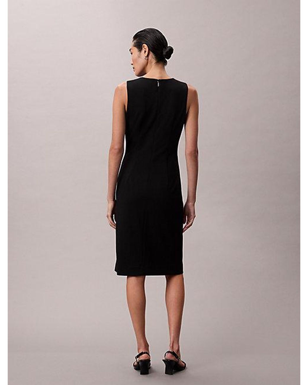 Calvin Klein Black Stretch Crepe Sleeveless Dress