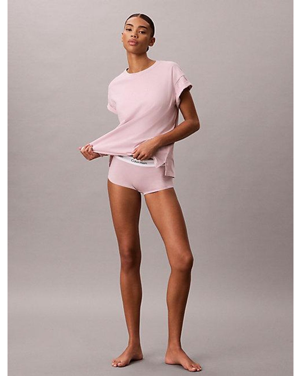 Calvin Klein Pink Relaxed T-Shirt Icon Cotton Stretch