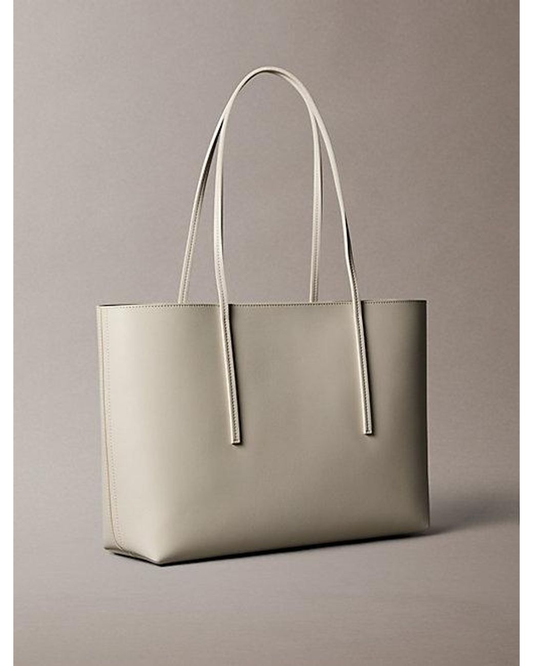 Calvin Klein Natural Foil Logo Tote Bag With Pouch