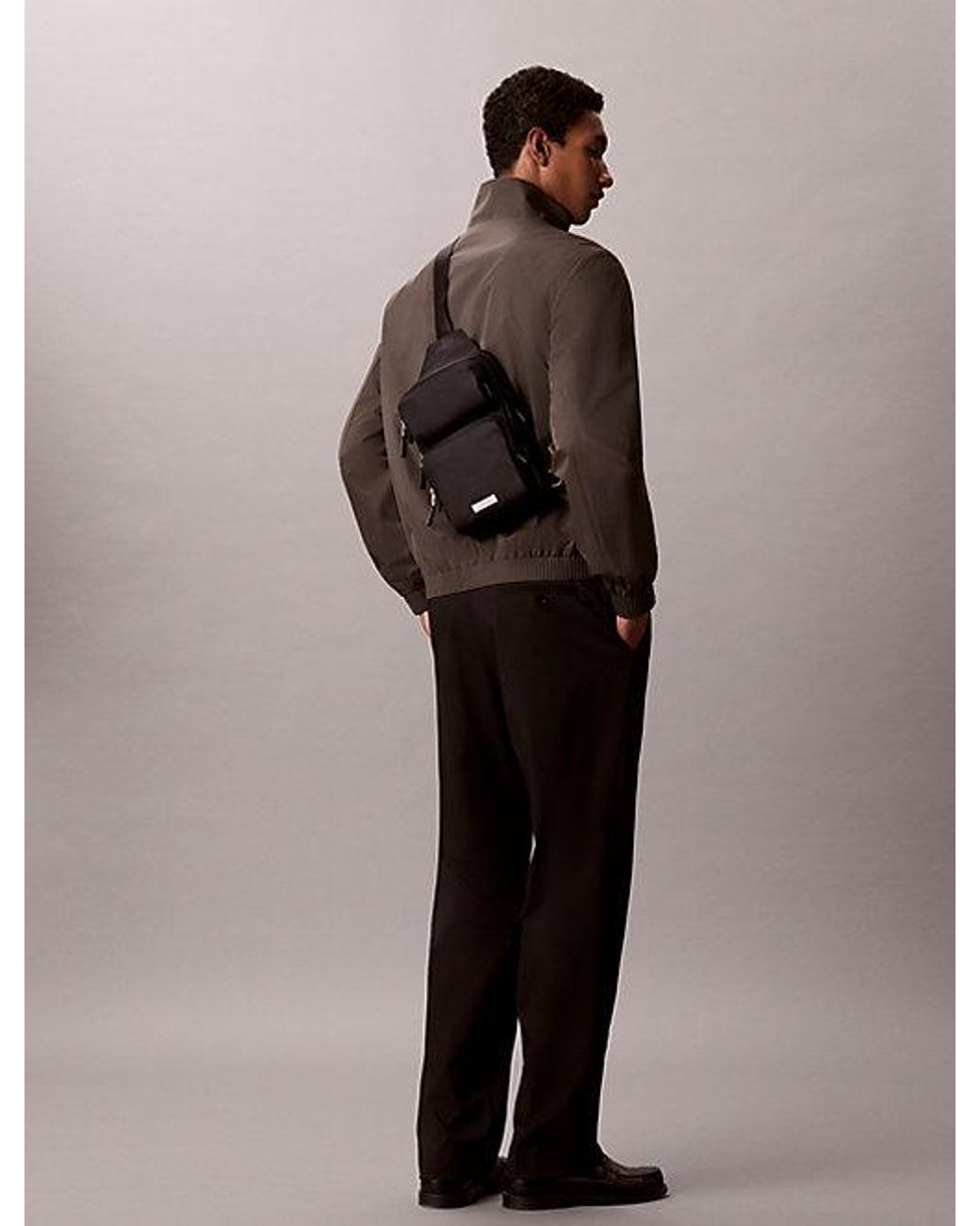 Calvin Klein Black Nylon Sling Bag for men