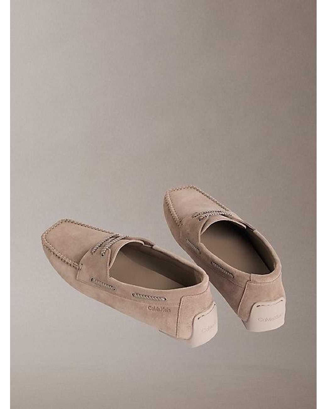 Calvin Klein Brown Monza Suede Moccasin Driving Shoes for men