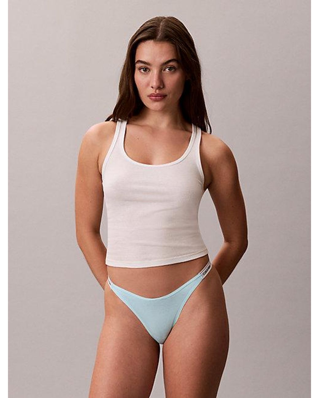 Calvin Klein Pink Dipped String Thong Icon Logo