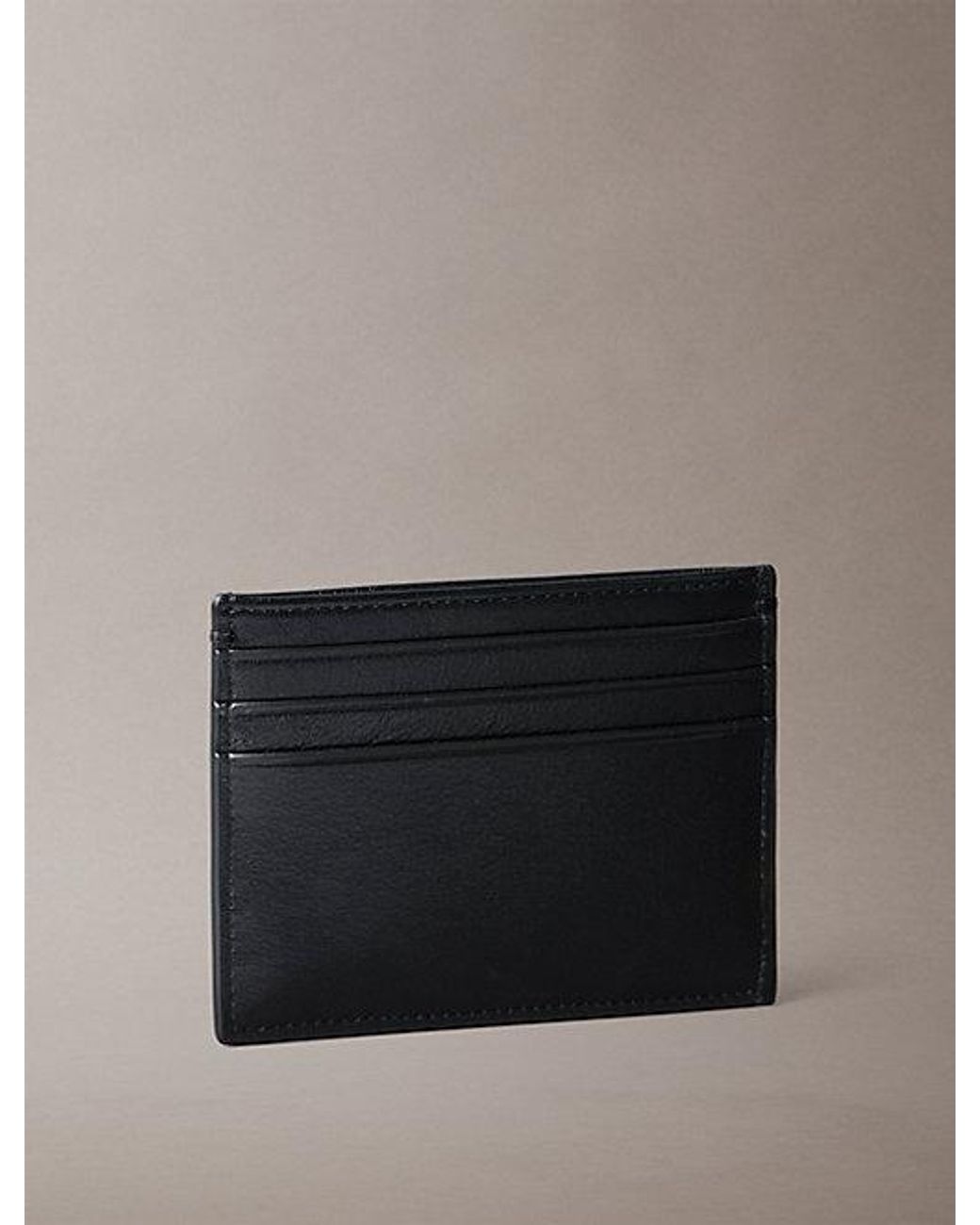 Calvin Klein Gray Saffiano Leather Cardholder for men
