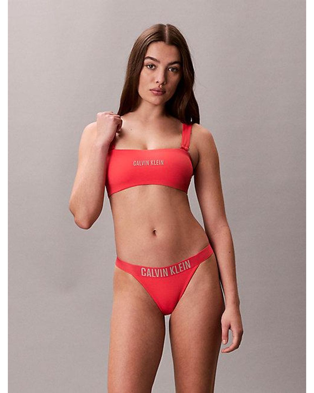 Calvin Klein Red Brazilian Bikini Bottoms Intense Power